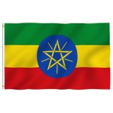 Custom Fast delivery Vivid printing 3x5ft ethiopian flags 90x150cm double side ethiopian flag wholesale