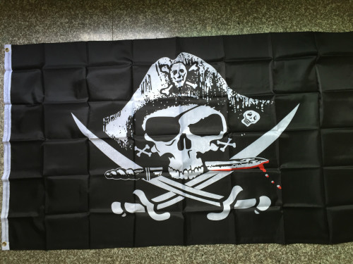 In Bulk 1 piece moq top flag manufacturer high quality cheap Pirate flag
