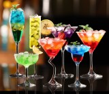 Custom creative yard cocktail stemware color rim margarita glass
