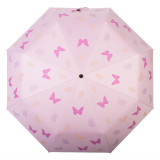 2019 new arrivals custom wholesale  ladies sun protection  auto open and close when have sun color changing umbrella