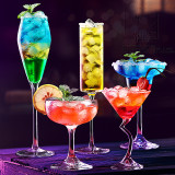 Custom creative yard cocktail stemware color rim margarita glass