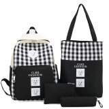 Fashion canvas custom logo backpack bag 5 in 1set children school backpacks for kids