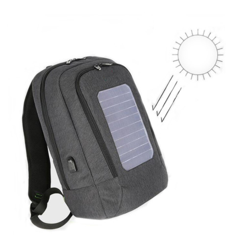 High quality solar charge anti theft waterproof business computer laptop backpack with solar panels