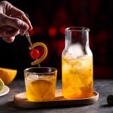 Japanese-style one-person teapot with a single cup of afternoon tea juice glass cup milk heat-resistant glass drink cup