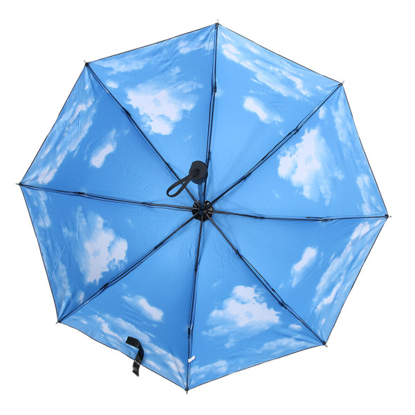 Wholesale 3D Blue Sky White Clouds Print Umbrella Women parasol Paraguas Men Rain Umbrella Sunny Windproof  3 Folding Umbrella\\