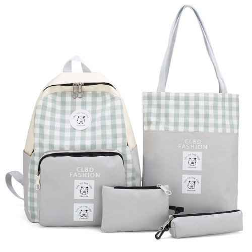 Fashion canvas custom logo backpack bag 5 in 1set children school backpacks for kids