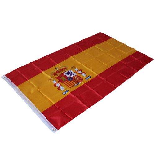 Low MOQ wholesale custom polyester national flag 3*5ft Spain flag