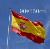 Low MOQ wholesale custom polyester national flag 3*5ft Spain flag
