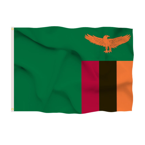 Custom Fast delivery high quality 3*5 ft Zambian flag wholesale