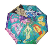 Fully automatic open collect 3 folding Leather Handle foldable umbrella windproof travel umbrella compact 3folding umbrella