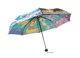 Fully automatic open collect 3 folding Leather Handle foldable umbrella windproof travel umbrella compact 3folding umbrella