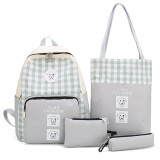 Fashion canvas custom logo backpack bag 5 in 1set children school backpacks for kids