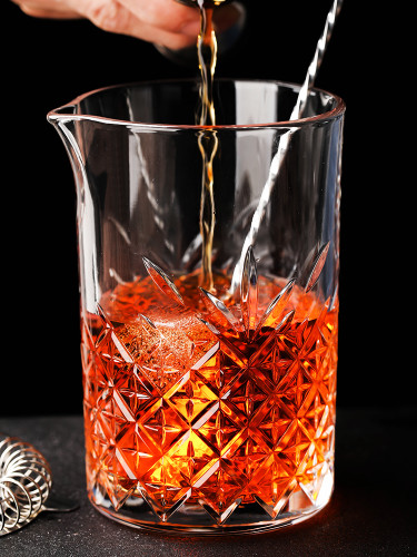 700ml Diamond Engraving high quality clear cocktail mixing glass for bars
