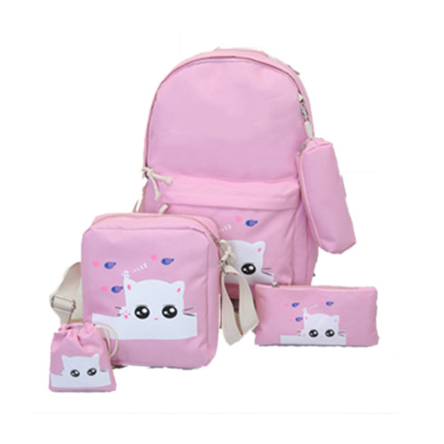 Girls Canvas School Backpack Set 3 in 1 with Lunch Bag College Laptop Backpack Casual Daypack for Teen Girls