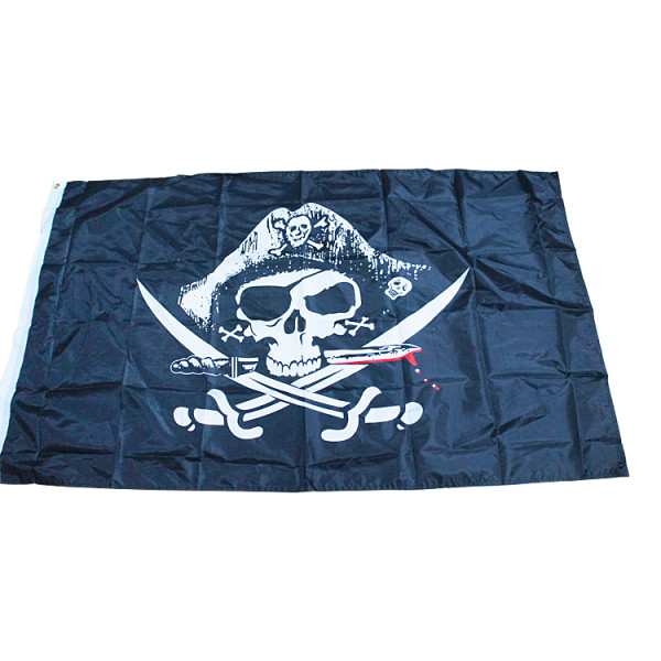 High quality customized polyester Pirate flag 3x5ft black flag wholesale