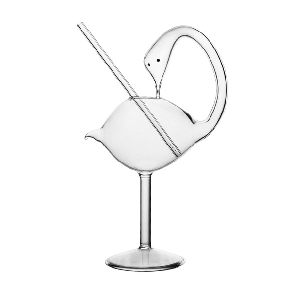 Wholesale creative swan-shaped cocktail glass whiskey glass Irregular glass for restaurant/ bar