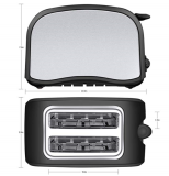 Wide slot stainless steel 2 Slice Grilled Cheese Toaster