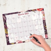 Customized Logo Floral Printed  2021-2022  Wall Hanging Mini Table Monthly Calendar Planner Pad