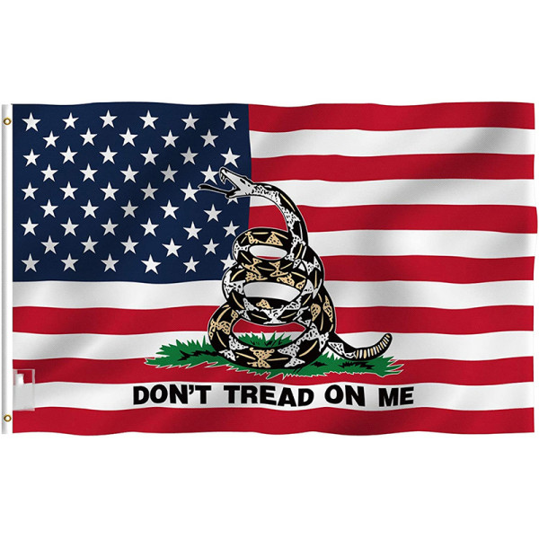 Top Quality custom USA Don't Tread on Me gadsden flag 3*5ft Polyester Patriotic flag with button