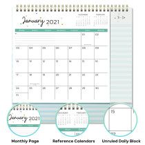 2021 Custom printing 365 day a page creative daily desk calendar printing wire-o binding 2021 calendar