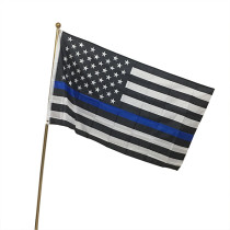 Custom screen printing 90*150CM polyester American flag 3x5ft thin blue line flag