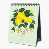 Custom Printed Logo Black Desktop Standing Flip Table Spiral Monthly Desk Calendar