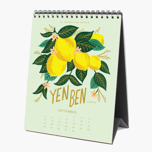 OEM Private Label Printed Desktop Standing Flip Table Spiral Monthly Desk Table Calendar