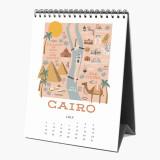 Personalized Logo Printed 2021 Desktop Standing Flip Table Wire-o Monthly Desk Calendar