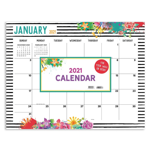 Custom Logo CMYK Printed  2021 Monthly Wall Hanging Large Desk Calendar Planner Pad