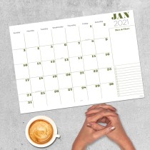 Custom Printed 2021 Monthly Wall Hanging Tear Off Desk Top Calendar Planner Pad With OEM Logo