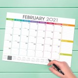 Custom Colored Printed Wall Hanging Tear Off Desk Medium Monthly Calendar Planner Pad
