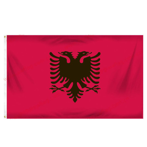 Customized 90*150cm polyester fan advertising banner 3*5ft Albanian flag