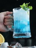 Accept custom stripes Beer Glass Mugs/drink Glass Cup/ Glass Beer Mug Cup Beer Stein with handles