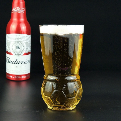 Wholesale glass football beer mug creative wheat draft beer glass fruit juice drink  home water glass