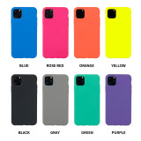 Rubber coating fluorescence pure color TPU mobile phone case for iPhone 11 Pro Max