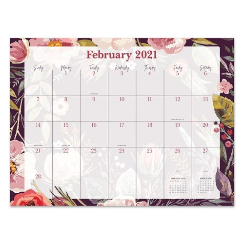 Customized Logo Floral Printed  2021-2022  Wall Hanging Mini Table Monthly Calendar Planner Pad