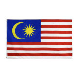 Low moq Custom flag 5*3 ft national Malaysian flag banner wholesale