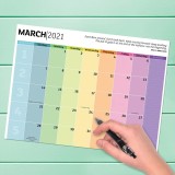 Customized Private Label Colorful Printed 2021 Monthly Wall Hanging Desktop Calendar Planner Pad
