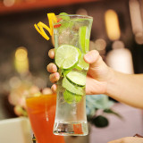 460ML Wholesale high  quality bamboo glass /customized juice glass /drinking glass cup