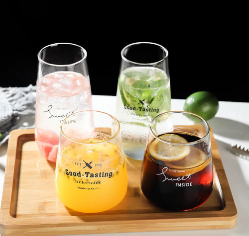 Factory customized logo Simple household water glass transparent juice glass cup coffee cup for any occasion