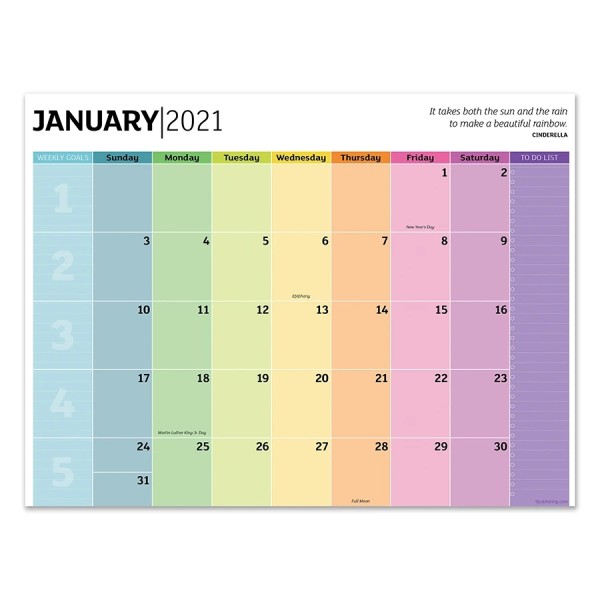 Customized Private Label Colorful Printed 2021 Monthly Wall Hanging Desktop Calendar Planner Pad