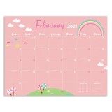Custom Pink Color Printed 2021 Monthly Wall Hang Tear Off Big Desktop Pad Calendar Planner