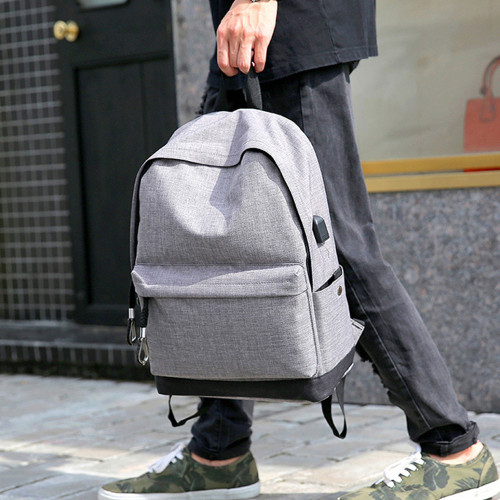Stylish Simple Teenage Middle High School Black Backpacks Bags For Students