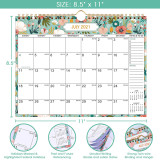 Custom Logo Full Color Printed 2021 2022 Spiral Wire-o Monthly Wall Handging Calendar