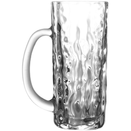 Traditional Beer Mug glasses Set Newly designed beer mug with handle in bark pattern glass