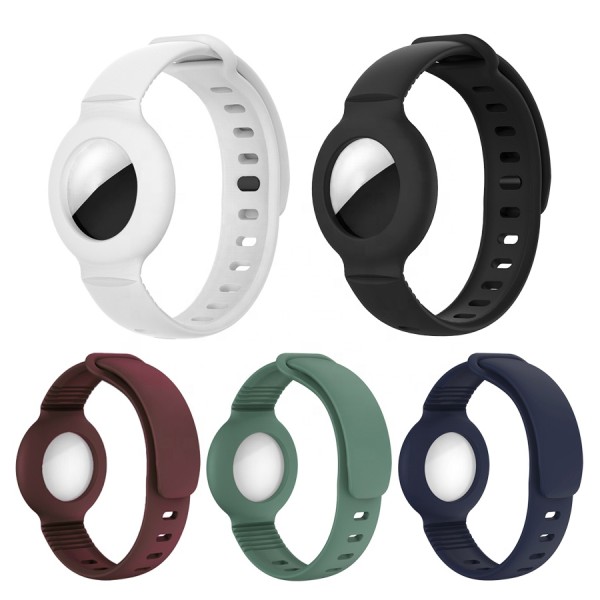 Soft Silicone Band Anti-Scratch Protective Case for Apple Airtags Tracker Strap Cover Bracelet Accessories