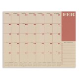 Custom Logo Kraft Eco Friendly 2021 Monthly Wall Hang Big Tear Off Desk Pad Calendar Planner