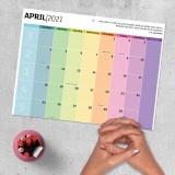 Customized Private Label Colorful Printed 2021 Monthly Wall Hanging Desktop Calendar Planner Pad