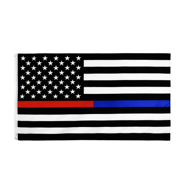 OEM Custom black white Thin Blue American Flag wholesale