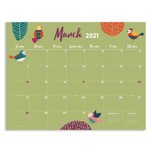 Eco Friendly Printed 2021Wall Hanging Tear Off Big Desktop Pad monthly Calendar Planner